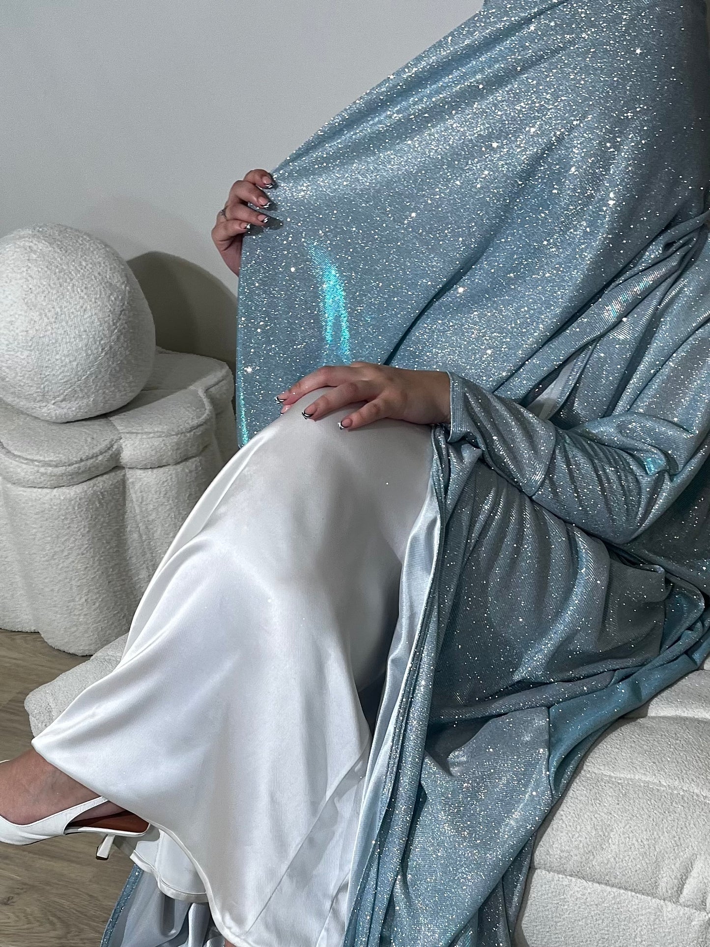 Glitter Headscarf | Ice Blue