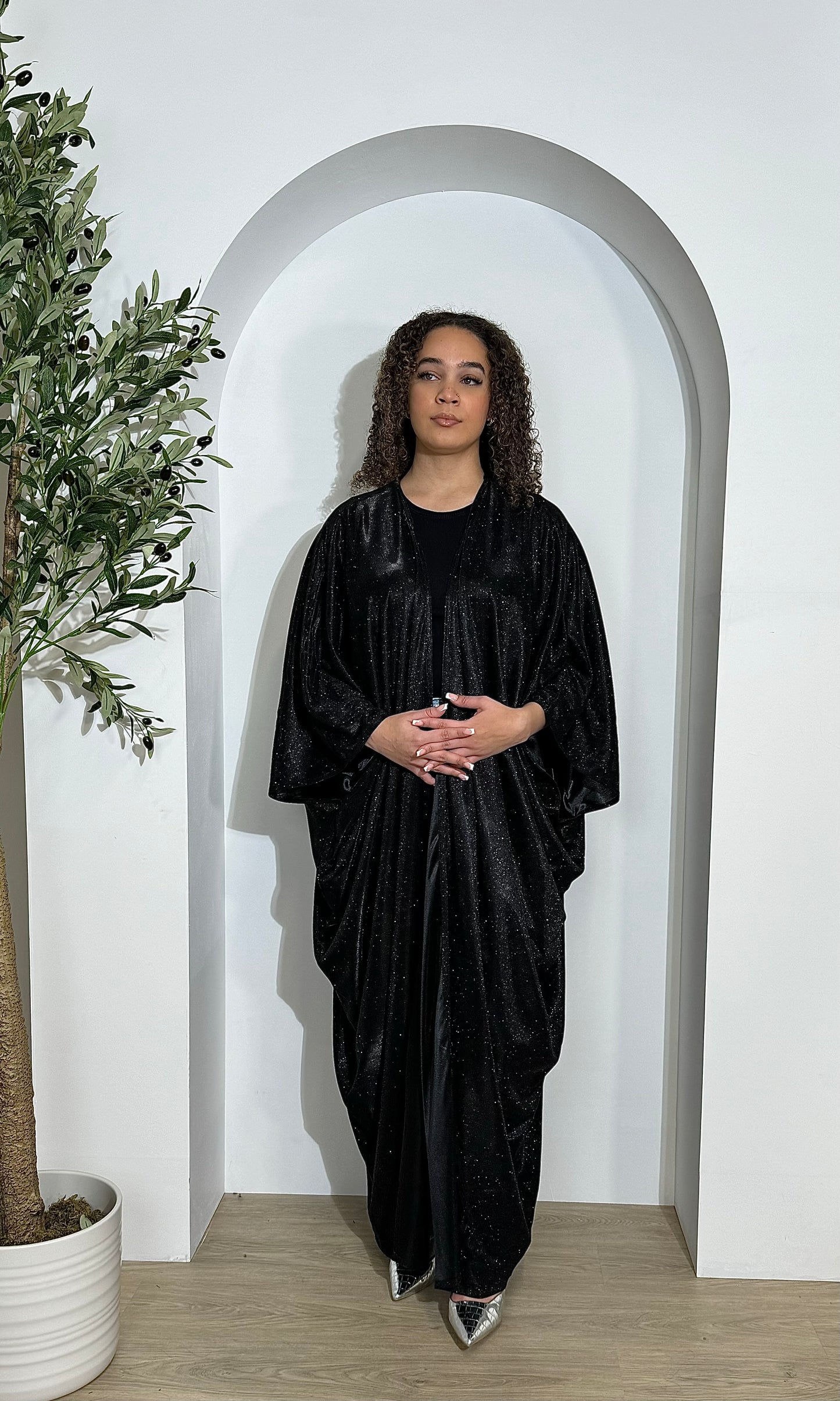 Glitter Kaftan Abaya | Black