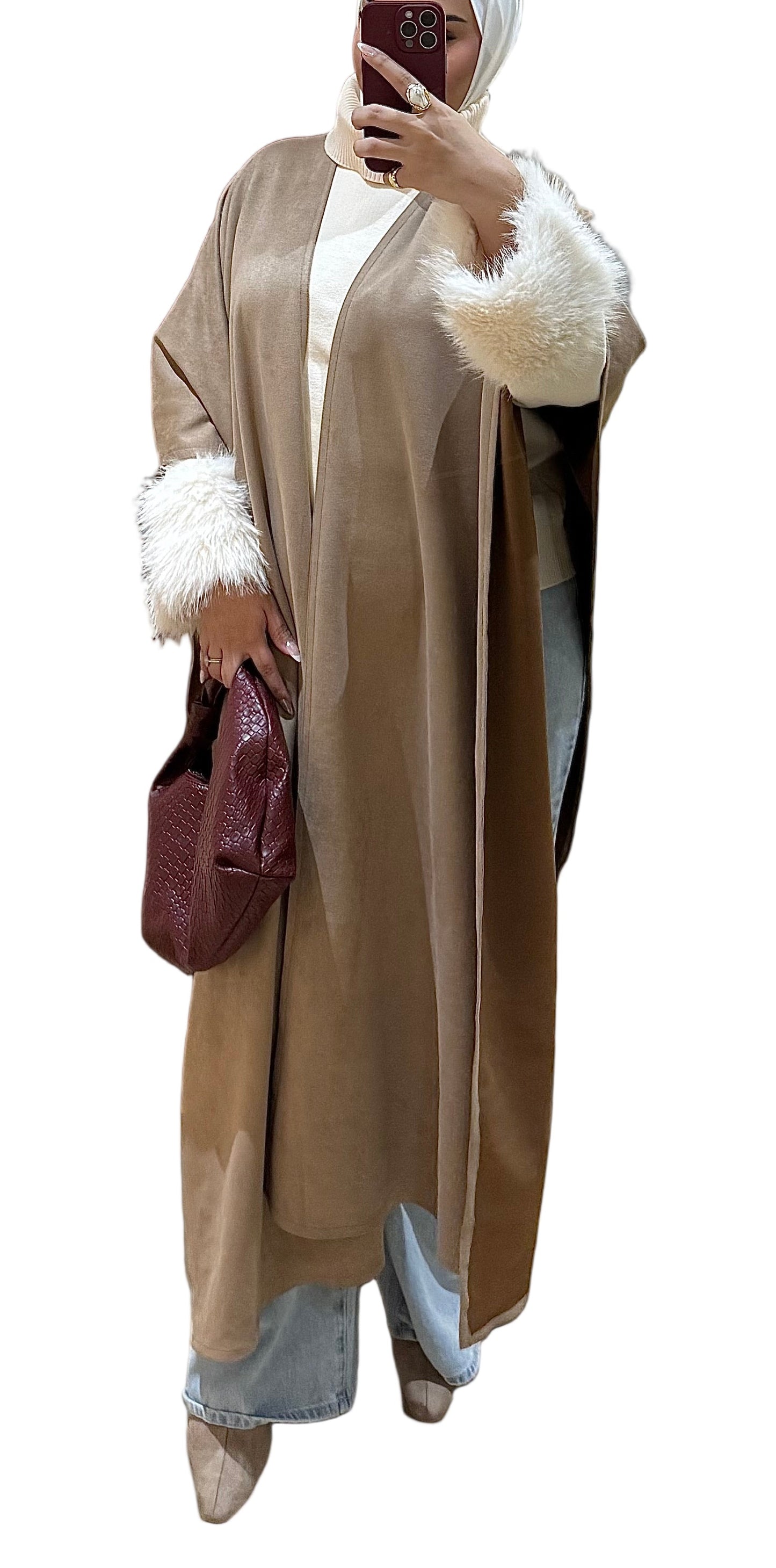 Long Suede Cape