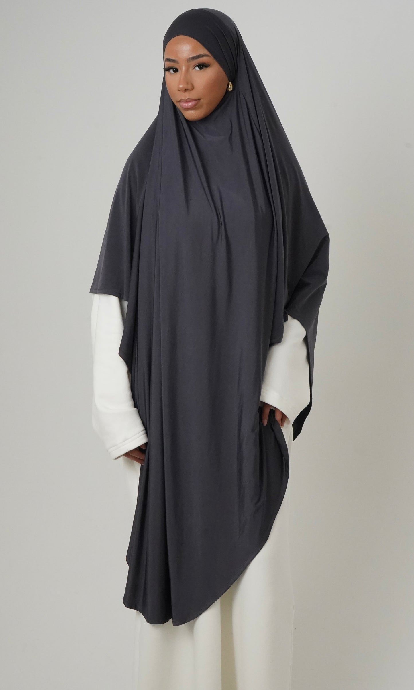 Maxi Premium Jersey Khimar | Dark Grey