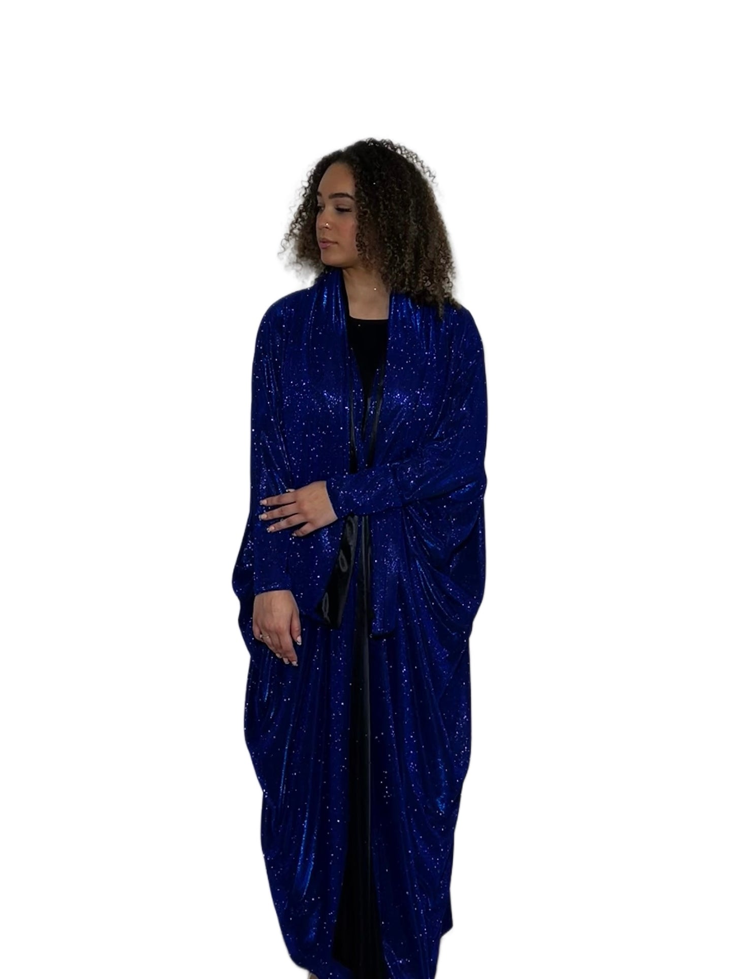 Glitter Batwing Abaya | Electric Blue CLOSED ABAYA