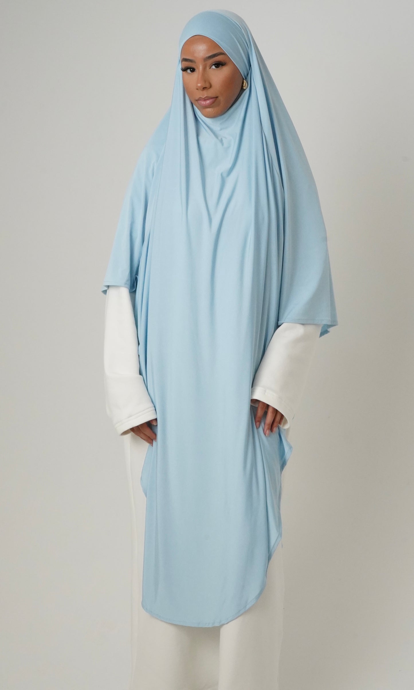 Maxi Premium Jersey Khimar | Baby Blue