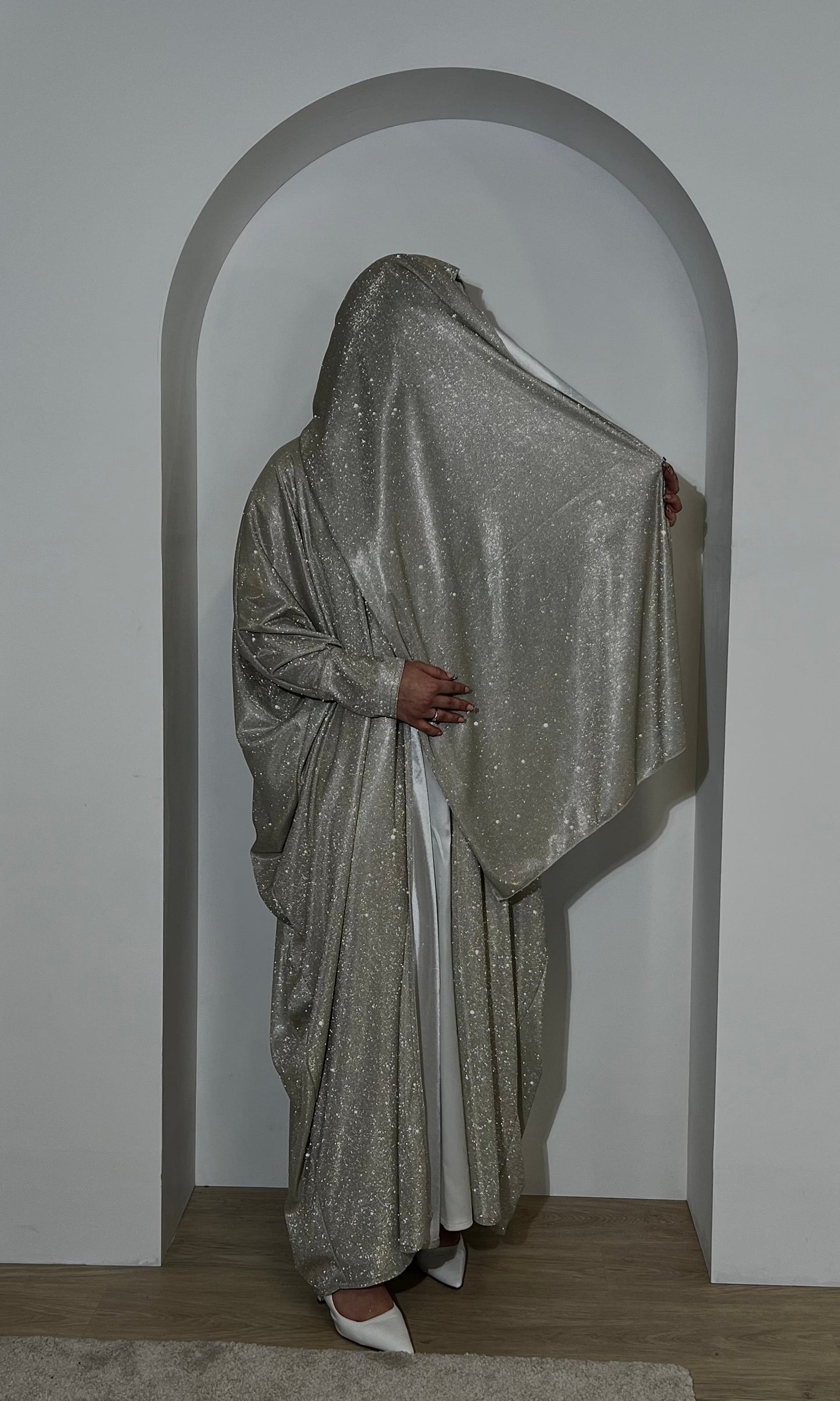 Glitter Batwing Abaya | Champagne CLOSED ABAYA