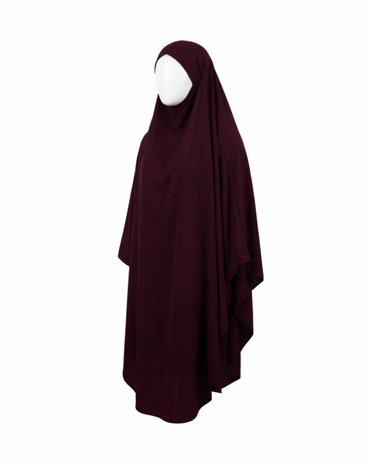 Maxi Premium Jersey Khimar | Deep Burgundy
