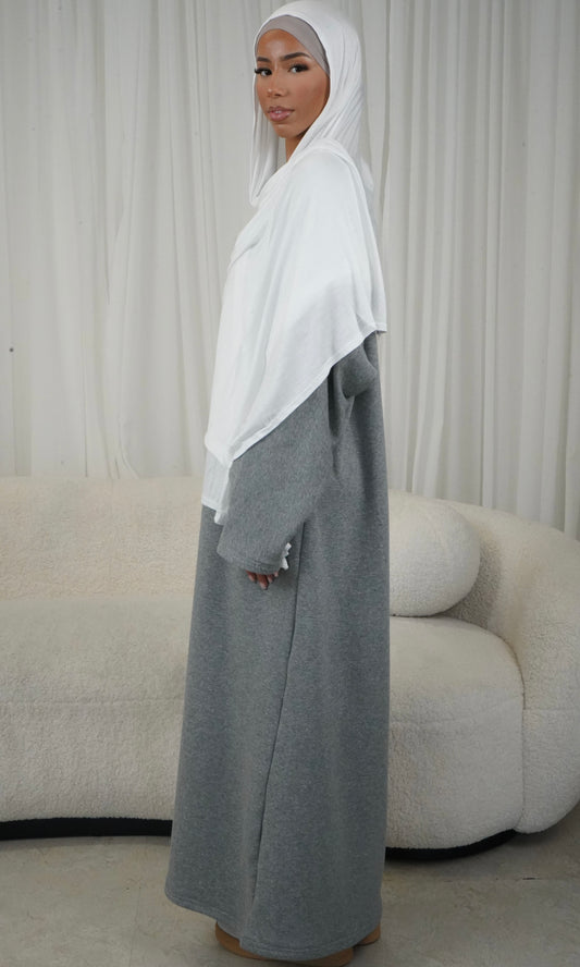 Grey Sweatshirt Abaya | Casual