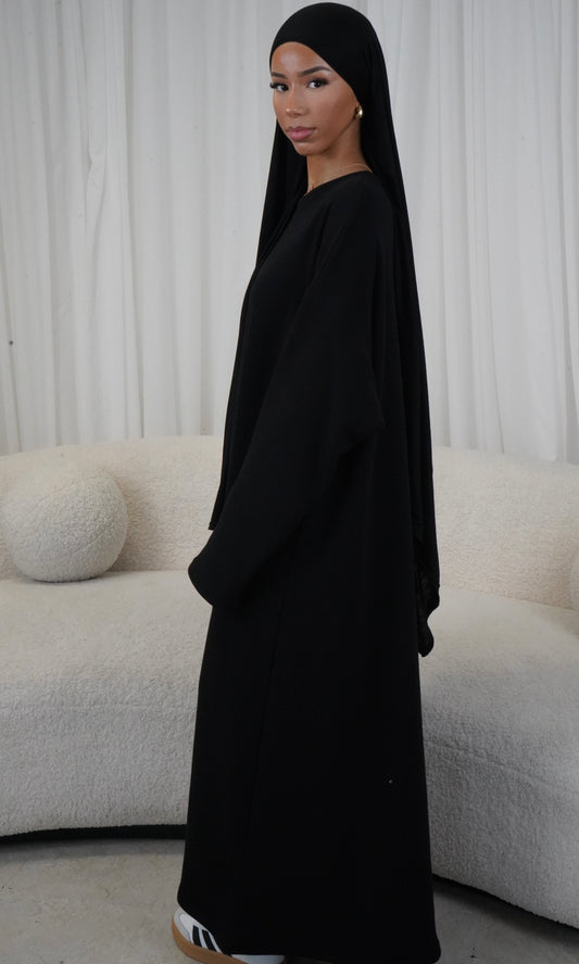 Black Sweatshirt Abaya | Casual