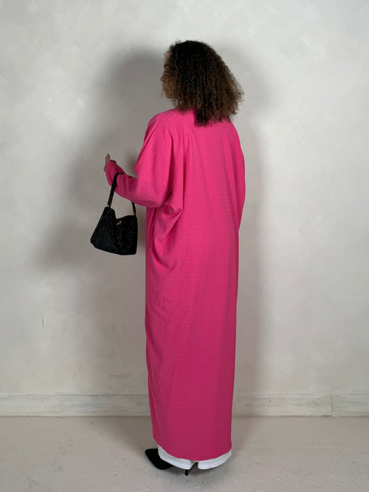 Textured Summer Abaya | Pink