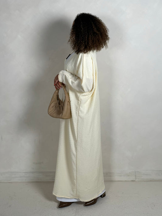 Textured Summer Abaya | Buttercream