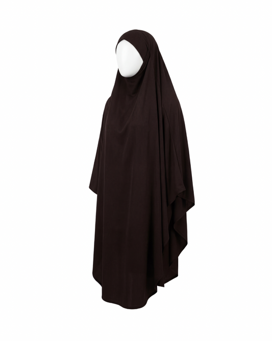 Maxi Premium Jersey Khimar | Chocolate Brown