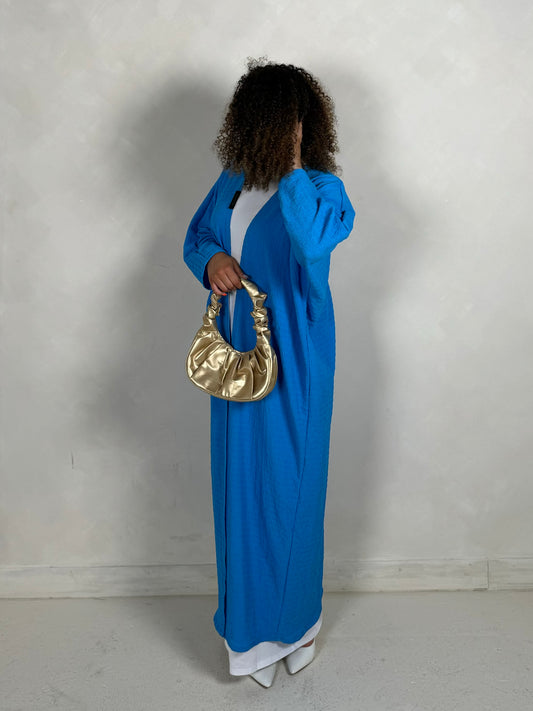 Textured Summer Abaya | Turquoise