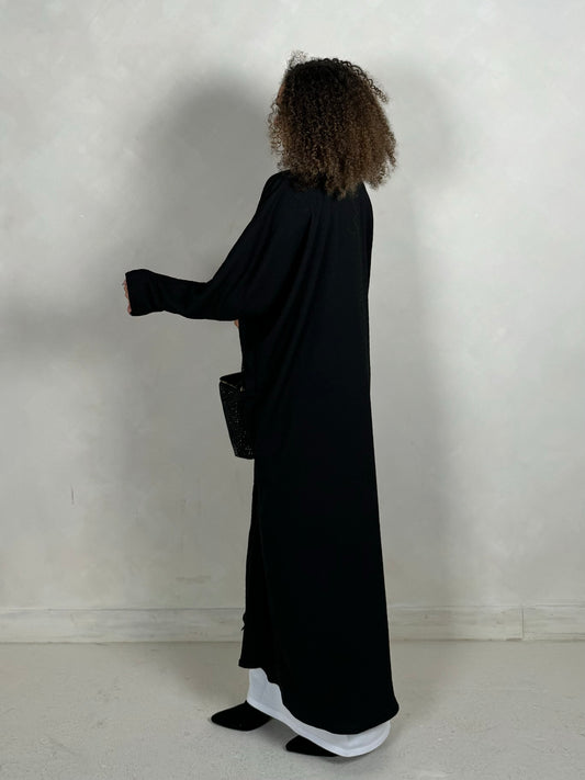 Textured Summer Abaya | Black