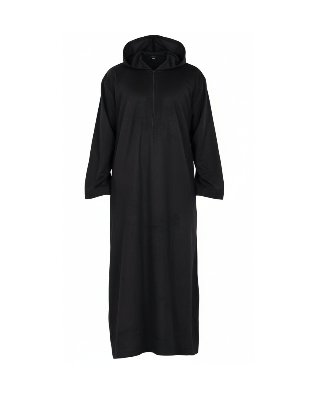 Suede Hooded Thobe | Black